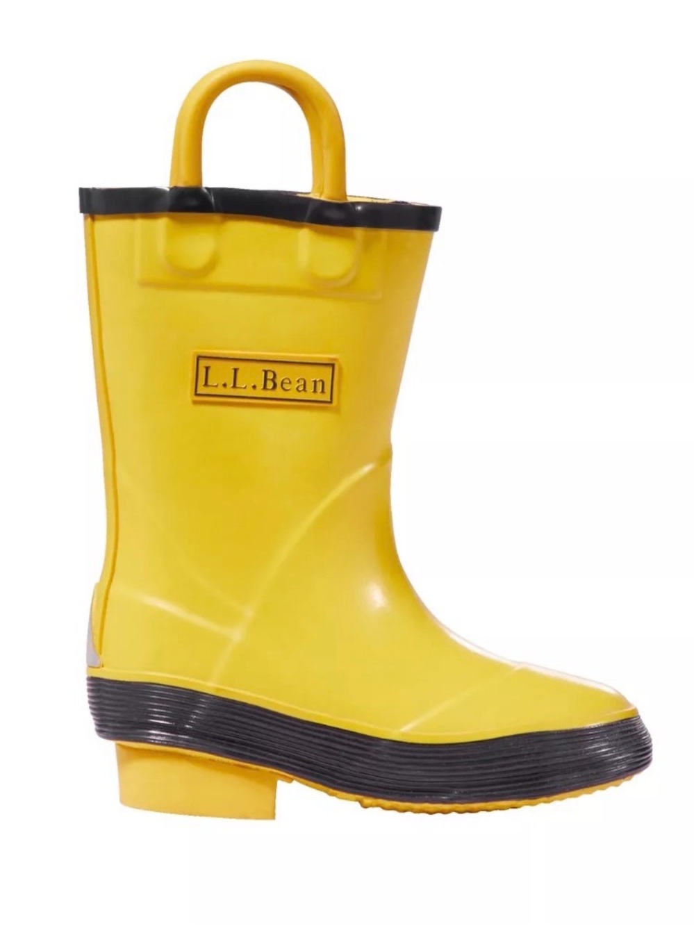 L.L. Bean Kids Pull On Puddle Stompers Rain Boots, Yellow Size 8 (Toddler)